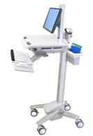 Ergotron StyleView vogn - for LCD-skjerm / tastatur / mus / CPU / bærbar / strekkodeskanner - grå, hvit, polert aluminium