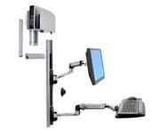 Ergotron LX Wall Mount System monteringssett - Patented Constant Force Technology - for LCD-skjerm / tastatur / mus / CPU - polert aluminium