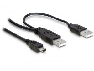 DELOCK Kabel 2x USB 2.0 A-St. > USB mini 5-pol-St. (82447)
