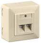ALINE CAT6 stikdÃ¥se, udvendig, 2xRJ45, beige