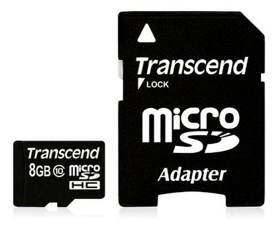 TRANSCEND 8GB MicroSDHC (SD 3.0) Class 10 (Alt. TS8GUSDHC10) (TS8GUSDHC10)