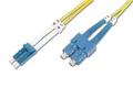 OE Tek Fiberpatchkabel, LC/SC, 9/125, SM 0,5 m. Halogenfri, Duplex, 2mm, gul. G657A, OS2