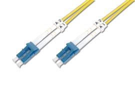 OE Tek Fiberpatchkabel,  LC/LC, 9/125, SM 2 m. Halogenfri,  Duplex, 2mm, gul, G657A OS2 (FPD92LULU-020)