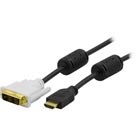 OEM HDMI A han - DVI-D han,  5 m HDMI M - DVI M (18+1), 28AWG (HDMIAM-DVIDM-5)