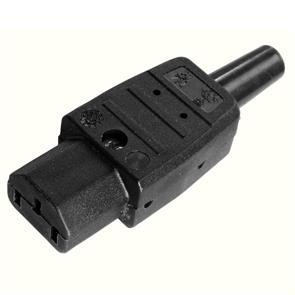 KAISER C13 Socket. 70µ. 10 A. Black - Straight (794-SW)