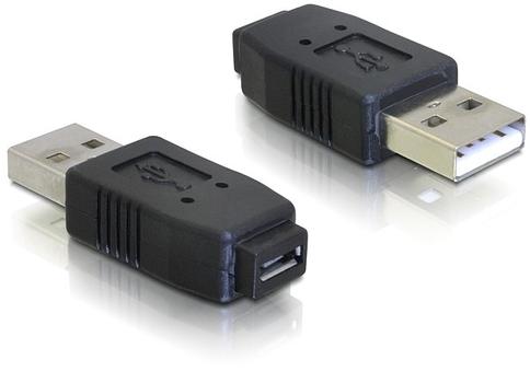 DELOCK USB-adapter,  Typ A hane till Micro-AB hona, svart (65029)