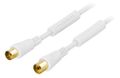 DELTACO antenna cable, 75 Ohm, gold plated, 2m, white