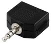 DELTACO Y-adapter audio, 1x3.5mm male to 2x3.5mm female (AA-2 $DEL)