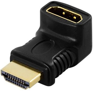 DELTACO HDMI Adapter, 19 pin male / female Angled Gold Connectors (HDMI-14B)