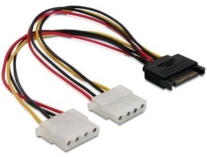 DELOCK SATA-Kabel SATA 15pin -> 2x 4pin Molex St/B (65159)