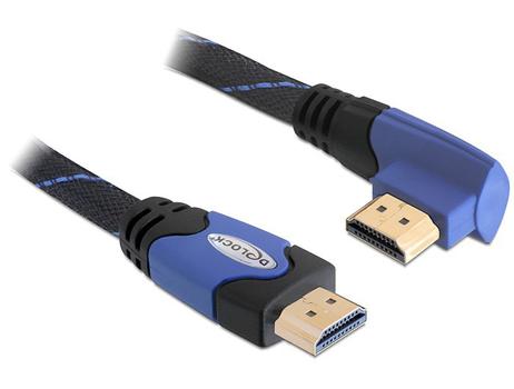DELOCK HDMI-Kabel 1.4, links gewinkelt,  5,0m, blau (82958)