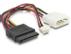DELOCK Stromkabel SATA 15pin -> 4pin Molex + 4pin