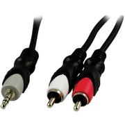 DELTACO Audio cable, 3.5mm male - 2xRCA male 5m