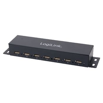 LOGILINK USB-HUB 7-Port metall LED-Anzeige m. Netz (UA0148)