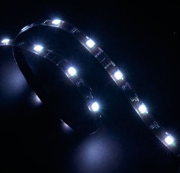 AKASA Vegas LED Strip Light White 60 cm, 15x LEDs, Flexible, Molex 4 pin, 12V, Power Adapter Cable (AK-LD02-05WH)