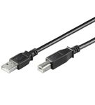 ALINE USB2 forb. kabel, A-han/ B-han,  sort, 1,8 m
