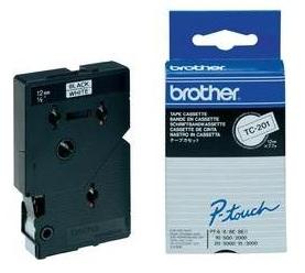 BROTHER TC201A - Schwarz auf Weiß - Rolle (1,2 cm x 7,7 m) 10 Kassette(n) laminiertes Band - für P-Touch PT-2000, PT-3000, PT-500, PT-5000, PT-8E (TC-201A)