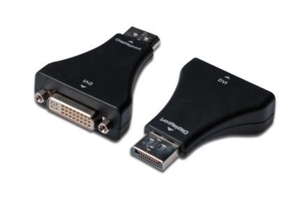 ASSMANN Electronic DisplayPort adapter. DP - DVI-I (24-5) M/F. w/inte (AK-340603-000-S)