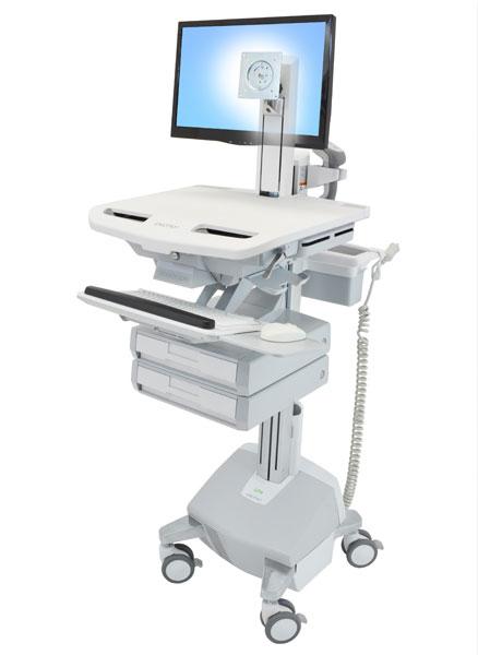 Ergotron - StyleView vogn - for LCD-skjerm / tastatur / mus / CPU / bærbar / strekkodeskanner - grå, hvit, polert aluminium - TAA-samsvar