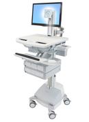 Ergotron StyleView vogn - for LCD-skjerm / tastatur / mus / CPU / bærbar / strekkodeskanner - grå, hvit, polert aluminium - TAA-samsvar