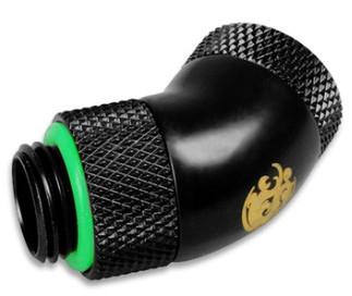 BITSPOWER Adapter 45 Grad 1/4 auf IG 1/4 Zoll - drehbar, matt black (BP-MB45R2D)