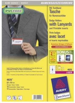 AVERY Lanyard with badge 60 x 90 10-pack (4825)