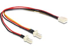 DELOCK Stromkabel 3pin Molex -> 2x 3pin Molex Bu/S