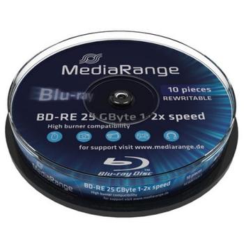 MediaRange BLU-RAY DISC MEDIARANGE REWRITABLE 25GB 2X 10CAKEBOX         (MR501)