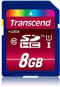 TRANSCEND SD Card  SDHC      8GB Class 10 / UHS-I  (TS8GSDU1)