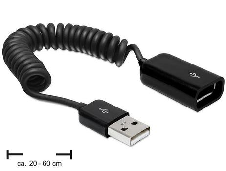 DELOCK USB-Verl. USB2.0 Typ A -> A St/Bu 20-60cm S (83163)