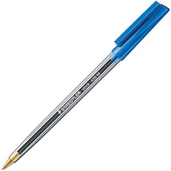 STAEDTLER 430 Stick Ballpoint Pen 1.0mm Tip 0.35mm Line Blue (Pack 10) - 430M-3 (430M.3)