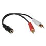 C2G Cbl/6IN 3.5mm Str FeMale to 2 RCA MaleY-