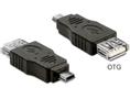 DELOCK USB Adapter USB A -> mini B Bu/St OTG