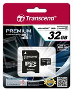 TRANSCEND - Flash memory card - 32 GB - UHS Class 1 / Class10 - microSDHC