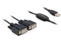 DELOCK USB Cable USB->2x D-Sub9 ma/ma (61886)