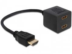 Delock Adapter HDMI High Speed with Ethernet - video/lyd-splitter - 2 porter
