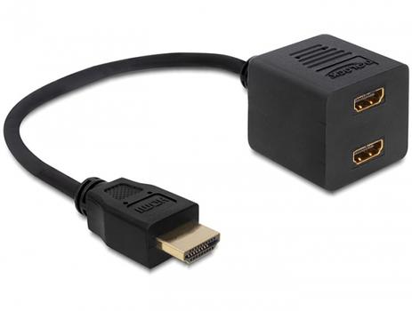 Delock Adapter HDMI High Speed with Ethernet - video/ lyd-splitter - 2 porter (65226)