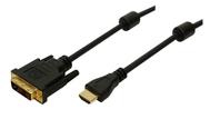 LOGILINK HDMI-DVI Cable, HDMI/ ST-DVI/ ST black 5m (CH0015)