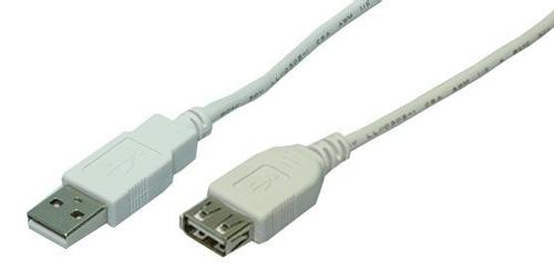 LOGILINK USB Cable, USB 2.0, male/ female,  grey, 2, (CU0010)