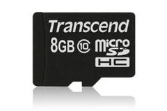 TRANSCEND MICROSDHC CL10 U1 8GB W ADAPT