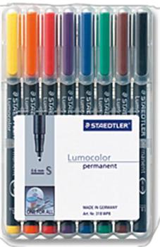 STAEDTLER 313 WP8 LUMOCOLOR PERMANENT PEN S (SET OF 8 COLORS) (313 WP8)