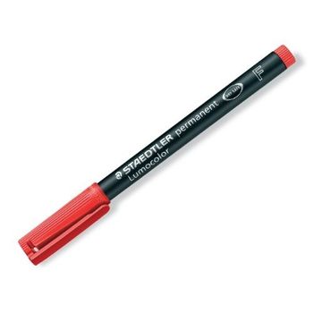 STAEDTLER Lumocolor OHP Pen Permanent Fine 0.6mm Line Red (Pack 10) 318-2 (318.2)