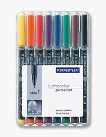 STAEDTLER Lumocolor 318 Overheadmarker 97% gerecycleerd Fijn Ronde punt 0,6 mm Kleurenassortiment Navulbaar 8 Stuks (318 WP8)