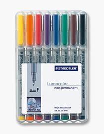 STAEDTLER 316 WP8 LUMOCOLOR NON PERMANENT PEN F (MIX OF 8 COLORS) (316 WP8)
