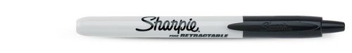 SHARPIE Retractable Permanent Marker Fine Tip 1mm Line Black (Pack 12) - S0810840 (S0810840)