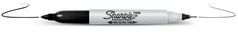 SHARPIE Twin Tip Permanent Marker 0.5mm and 0.7mm Line Black (Pack 12) - S0811100