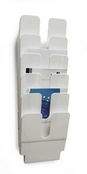 DURABLE Flexiplus brochureholder med 6 bakker A4 højformat hvid (1700008011)