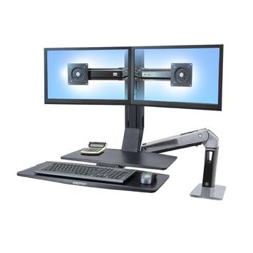 Ergotron WorkFit-A Dual with Worksurface+ Standing Desk - monteringssett - for 2 LCD-skjermer / tastatur / mus (24-316-026)