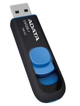 A-DATA ADATA 32GB USB Stick UV128 USB 3.0 black/ blue (AUV128-32G-RBE)