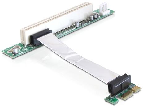 DELOCK PCIe-Riserkort x1 > PCI 32-bit m kabel 9cm (41856)